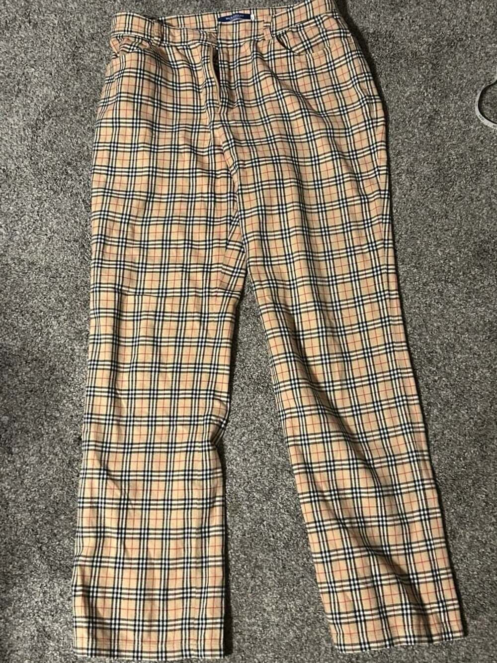 Burberry Nova Check Plaid Trousers, Size 38 (UK 10)